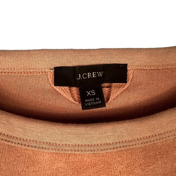 J Crew Velour Pullover Crew Neck Sweatshirt Blush Pink Size XS Soft Cozy Casual - Picture 5 of 8